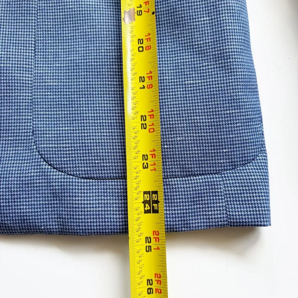 Isaac Mizrahi Boys 14 Blue Textured Suit Jacket 2 Button Blazer Pocket Square
